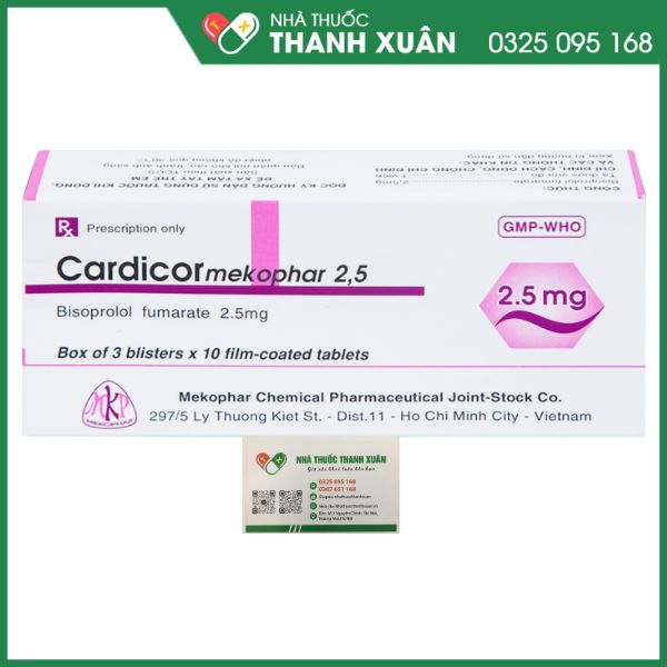 Cardicormekophar 2,5 điều trị tăng huyết áp